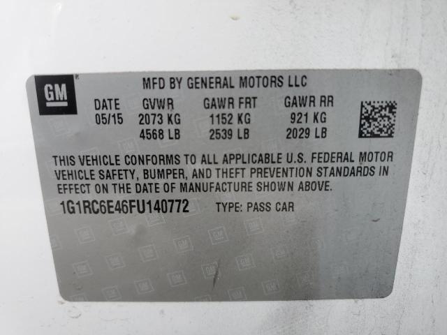 1G1RC6E46FU140772 - 2015 CHEVROLET VOLT WHITE photo 12