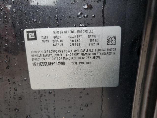 1G11C5SL8EF154890 - 2014 CHEVROLET MALIBU 1LT BLACK photo 12