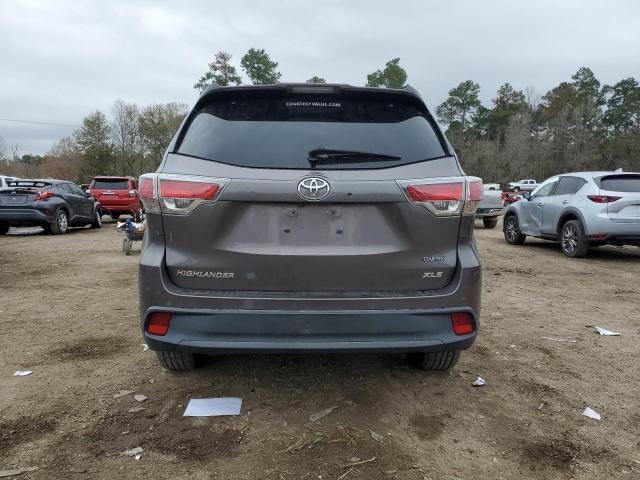 5TDKKRFH3GS128230 - 2016 TOYOTA HIGHLANDER XLE GRAY photo 6