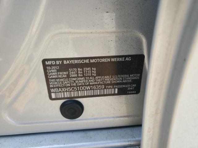 WBAXH5C51DDW16359 - 2013 BMW 5 SERIES XI SILVER photo 12