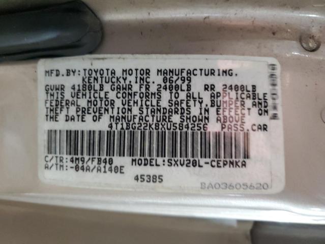 4T1BG22K8XU584256 - 1999 TOYOTA CAMRY CE TAN photo 12