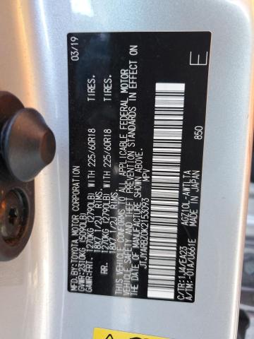 JTJYARBZ0K2153093 - 2019 LEXUS NX 300 BASE ვერცხლისფერი ფოტო 14