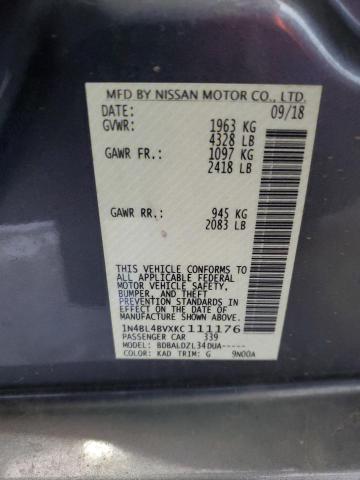 1N4BL4BVXKC111176 - 2019 NISSAN ALTIMA S GRAY photo 12