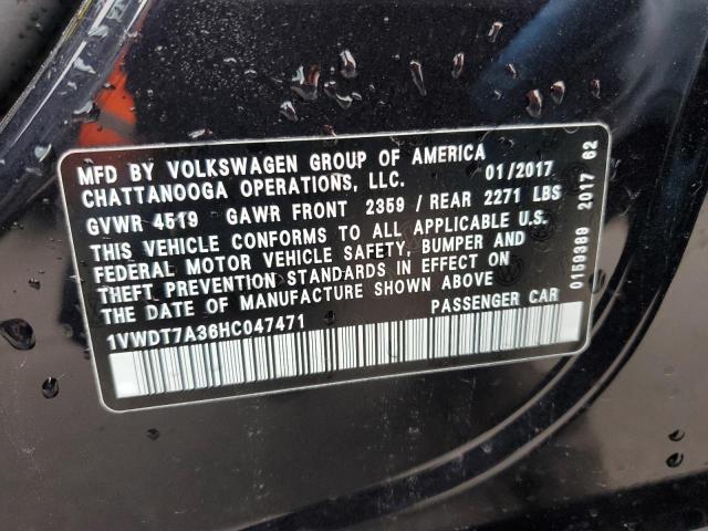 1VWDT7A36HC047471 - 2017 VOLKSWAGEN PASSAT R-LINE Qara foto 12