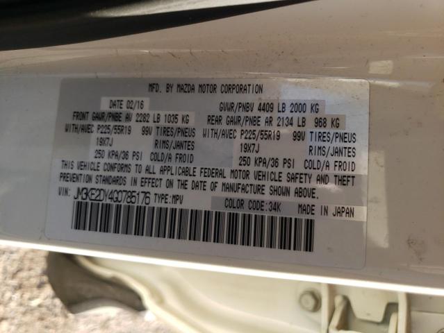 JM3KE2DY4G0785176 - 2016 MAZDA CX-5 GT WHITE photo 12