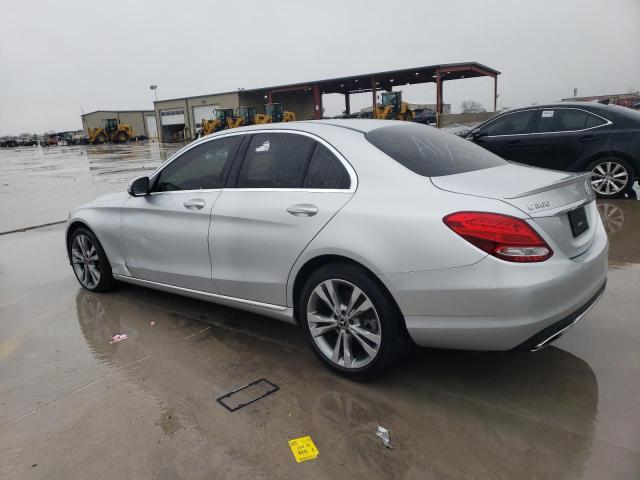 55SWF4JB6JU240168 - 2018 MERCEDES-BENZ C 300 SILVER photo 2