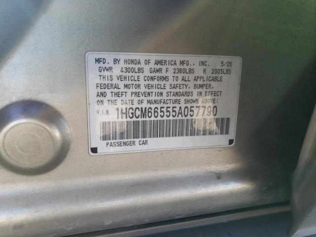 1HGCM66555A057790 - 2005 HONDA ACCORD EX TAN photo 12