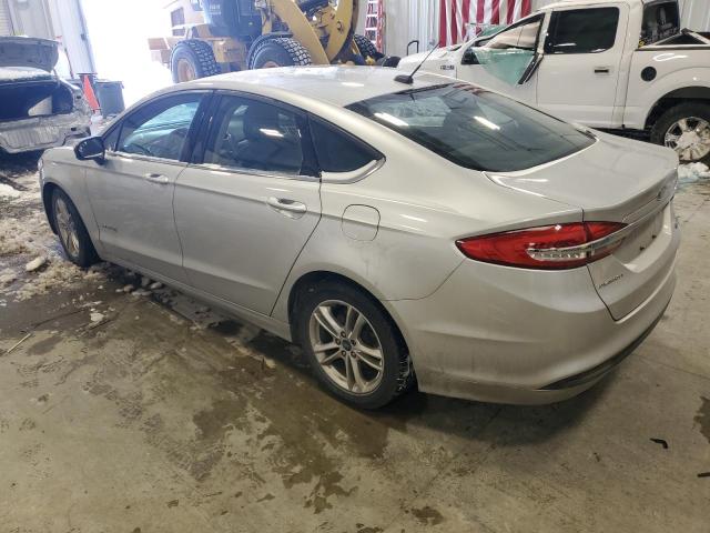 3FA6P0LU6JR152439 - 2018 FORD FUSION SE HYBRID SILVER photo 2