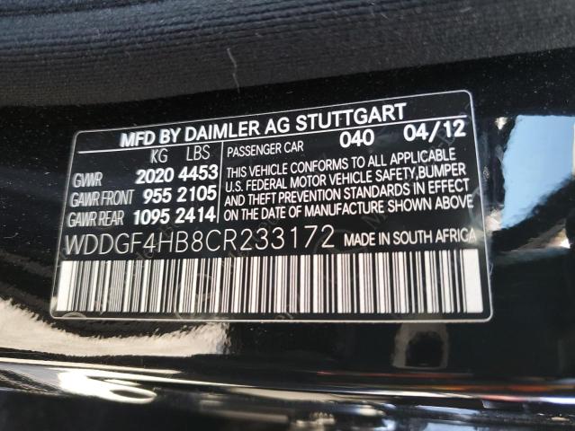 WDDGF4HB8CR233172 - 2012 MERCEDES-BENZ C 250 BLACK photo 12