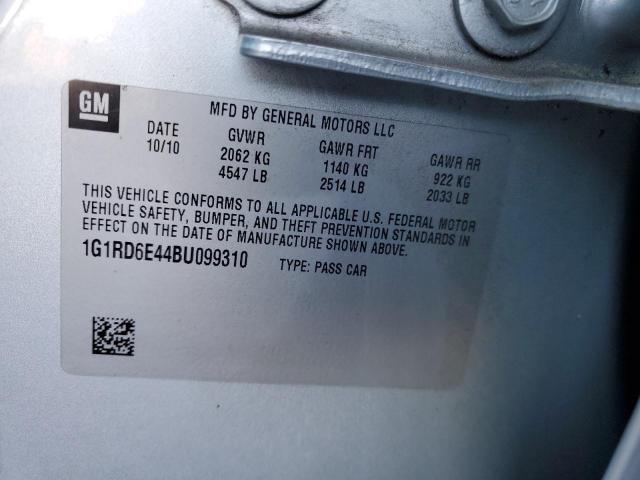 1G1RD6E44BU099310 - 2011 CHEVROLET VOLT SILVER photo 12