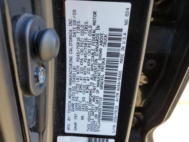 5TELU4EN8AZ673715 - 2010 TOYOTA TACOMA DOUBLE CAB 黑色 照片 12