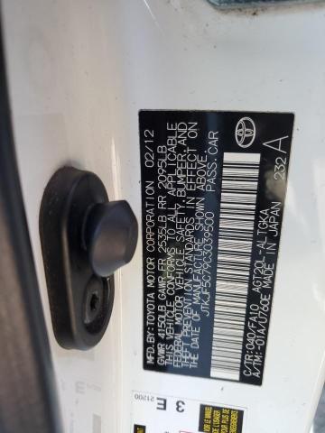 JTKJF5C79C3039500 - 2012 TOYOTA SCION TC თეთრი ფოტო 12
