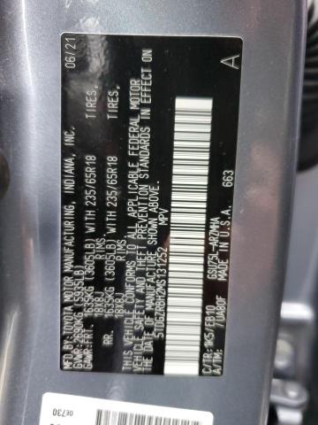 5TDGZRBH2MS131252 - 2021 TOYOTA HIGHLANDER XLE BLUE photo 14