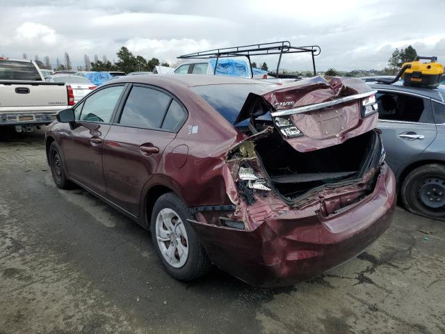 19XFB2F50EE247987 - 2014 HONDA CIVIC LX BURGUNDY photo 2