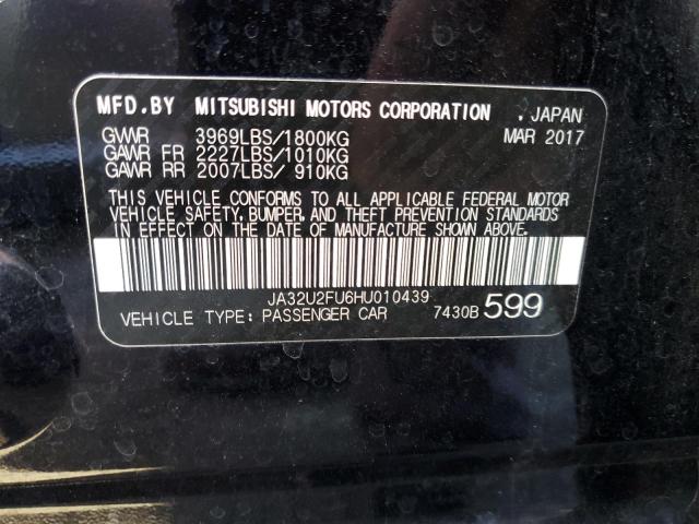 JA32U2FU6HU010439 - 2017 MITSUBISHI LANCER ES BLACK photo 12