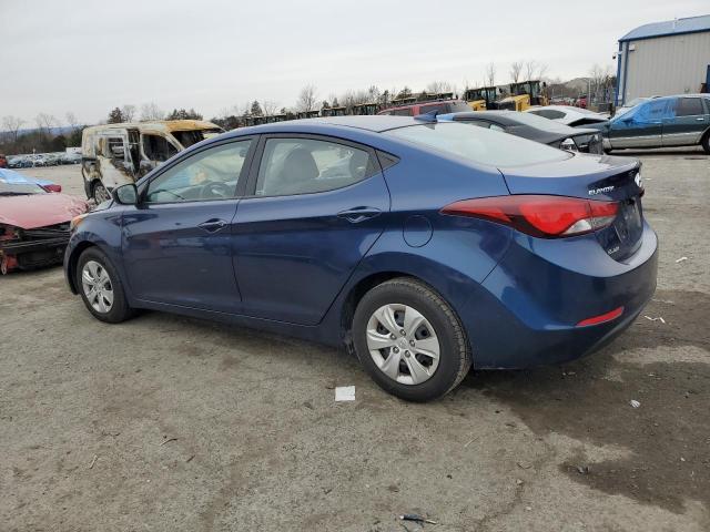 5NPDH4AE8GH781066 - 2016 HYUNDAI ELANTRA SE BLUE photo 2