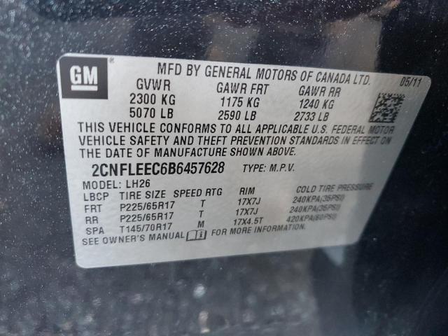 2CNFLEEC6B6457628 - 2011 CHEVROLET EQUINOX LT GRAY photo 13