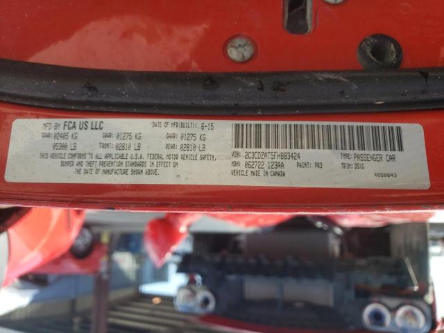 2C3CDZAT5FH883424 - 2015 DODGE CHALLENGER SXT RED photo 13