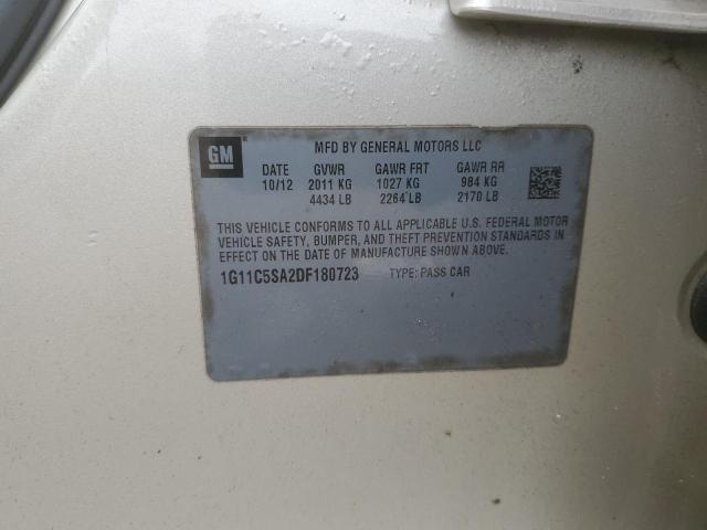 1G11C5SA2DF180723 - 2013 CHEVROLET MALIBU 1LT თაფლისფერი ფოტო 12