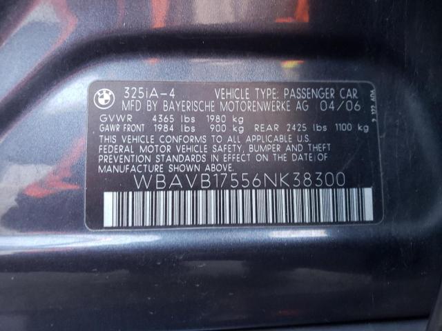 WBAVB17556NK38300 - 2006 BMW 325 I AUTOMATIC CHARCOAL photo 12