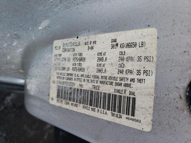 1D7HA18D75S125334 - 2005 DODGE RAM 1500 ST SILVER photo 12