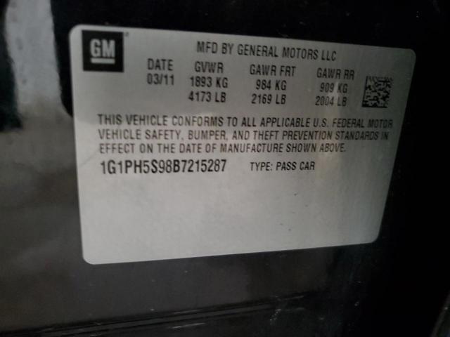 1G1PH5S98B7215287 - 2011 CHEVROLET CRUZE LTZ CHARCOAL photo 13