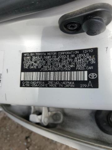 JTDBU4EE0B9127502 - 2011 TOYOTA COROLLA BASE WHITE photo 12