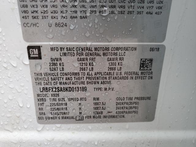 LRBFX2SA8KD013189 - 2019 BUICK ENVISION E 白色 照片 13