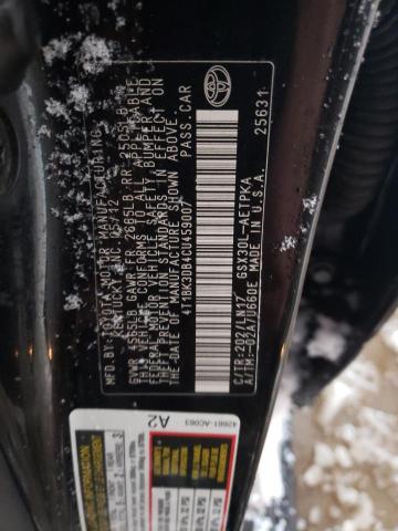 4T1BK3DB4CU459007 - 2012 TOYOTA AVALON BASE 黑色 照片 12