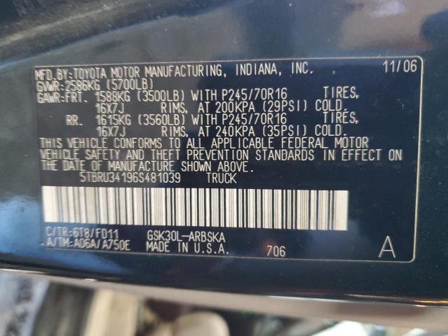5TBRU34196S481039 - 2006 TOYOTA TUNDRA ACCESS CAB SR5 GREEN photo 13