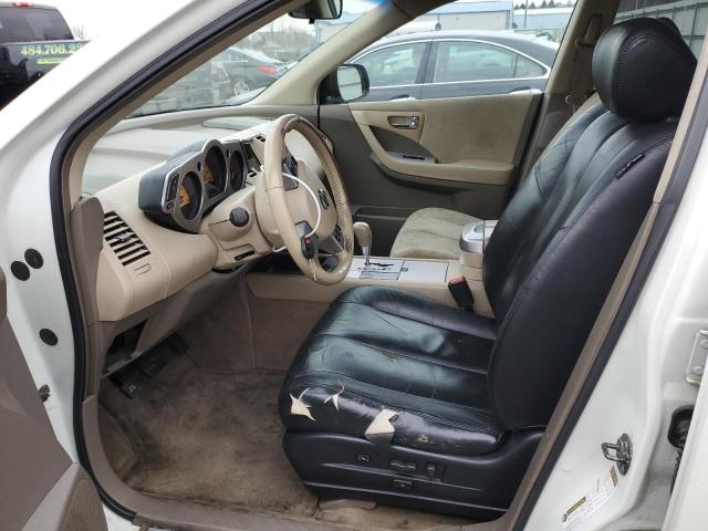 JN8AZ08W36W513563 - 2006 NISSAN MURANO SL WHITE photo 7