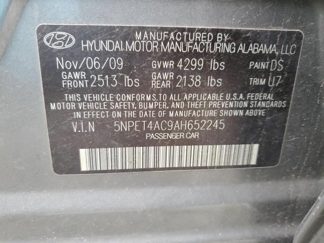 5NPET4AC9AH652245 - 2010 HYUNDAI SONATA GLS GRAY photo 12