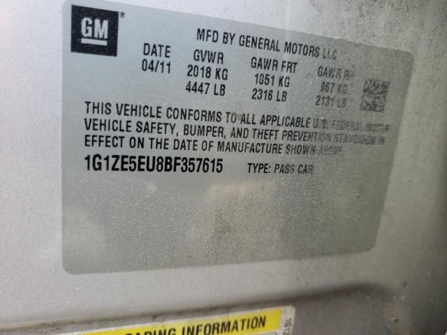 1G1ZE5EU8BF357615 - 2011 CHEVROLET MALIBU LTZ ვერცხლისფერი ფოტო 12