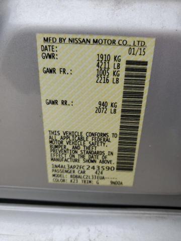 1N4AL3AP2FC243590 - 2015 NISSAN ALTIMA 2.5 SILVER photo 12