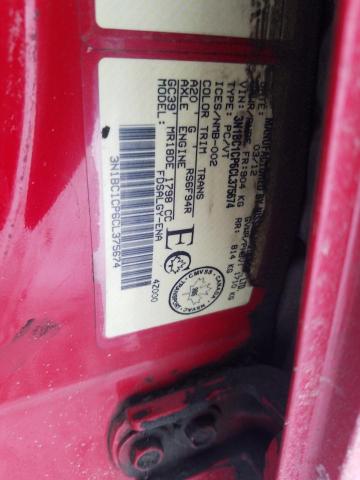 3N1BC1CP6CL375674 - 2012 NISSAN VERSA S RED photo 12