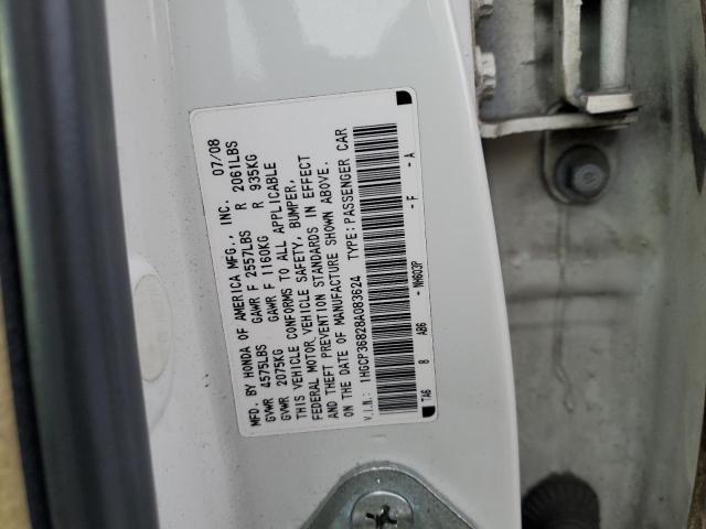 1HGCP36828A083624 - 2008 HONDA ACCORD EXL WHITE photo 12