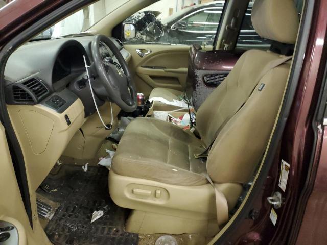 5FNRL38418B050068 - 2008 HONDA ODYSSEY EX MAROON photo 7