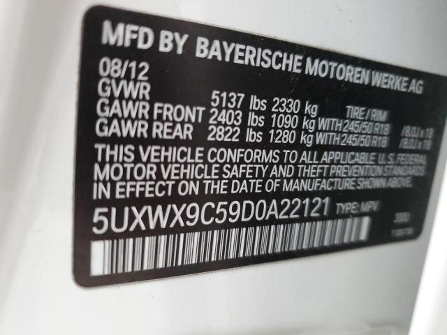 5UXWX9C59D0A22121 - 2013 BMW X3 XDRIVE28I WHITE photo 12