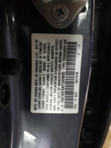 19XFB2F8XFE089895 - 2015 HONDA CIVIC EX GRAY photo 12