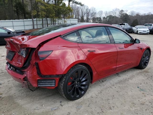 5YJ3E1EC8PF462874 - 2023 TESLA MODEL 3 RED photo 3