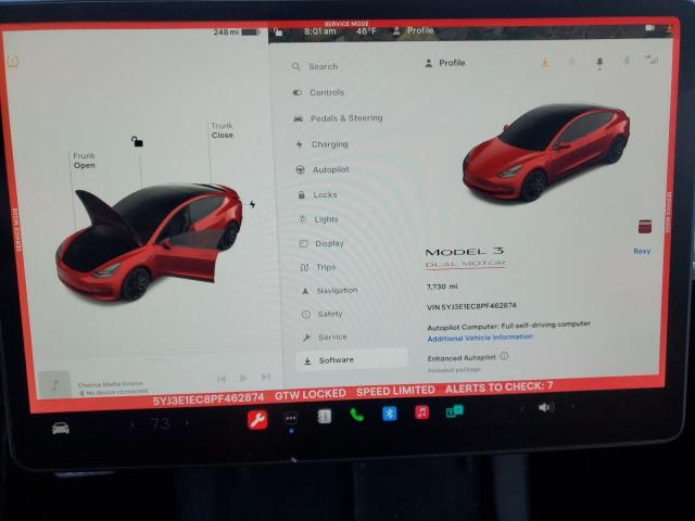 5YJ3E1EC8PF462874 - 2023 TESLA MODEL 3 RED photo 9