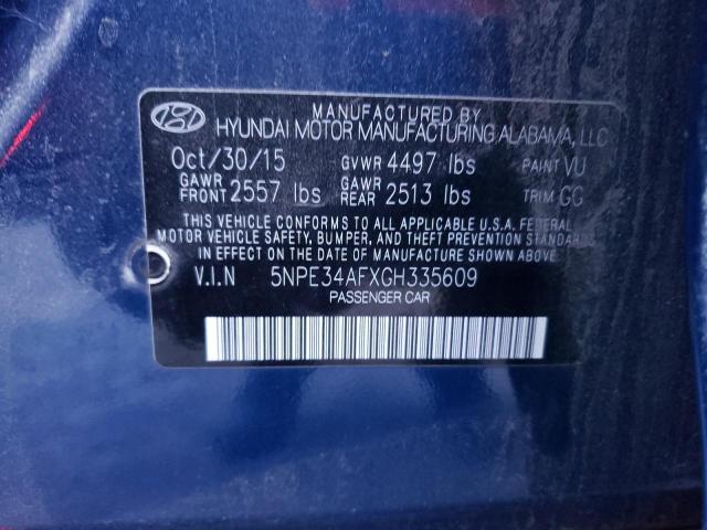 5NPE34AFXGH335609 - 2016 HYUNDAI SONATA SPORT BLUE photo 12