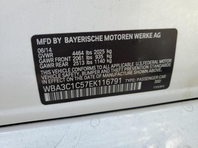 WBA3C1C57EK116791 - 2014 BMW 328 I SULEV WHITE photo 12