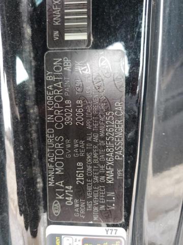 KNAFX6A81F5261255 - 2015 KIA FORTE EX BLACK photo 12