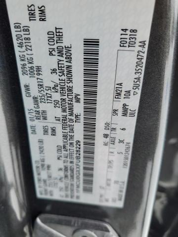 1FMCU0GXXFUB28229 - 2015 FORD ESCAPE SE GRAY photo 12