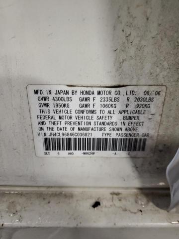 JH4CL96846C036821 - 2006 ACURA TSX WHITE photo 12