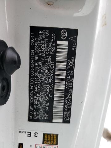 JTKJF5C72C3030511 - 2012 TOYOTA SCION TC 白色 照片 13