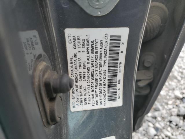 2HGFA1F56AH321474 - 2010 HONDA CIVIC LX SILVER photo 12