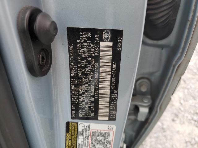 4T1BF30K05U601060 - 2005 TOYOTA CAMRY LE BLUE photo 12