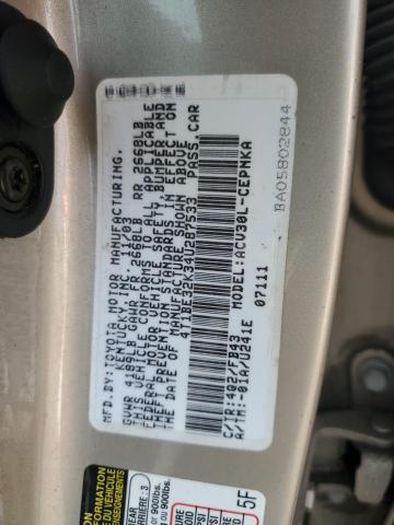 4T1BE32K34U287533 - 2004 TOYOTA CAMRY LE TAN photo 12